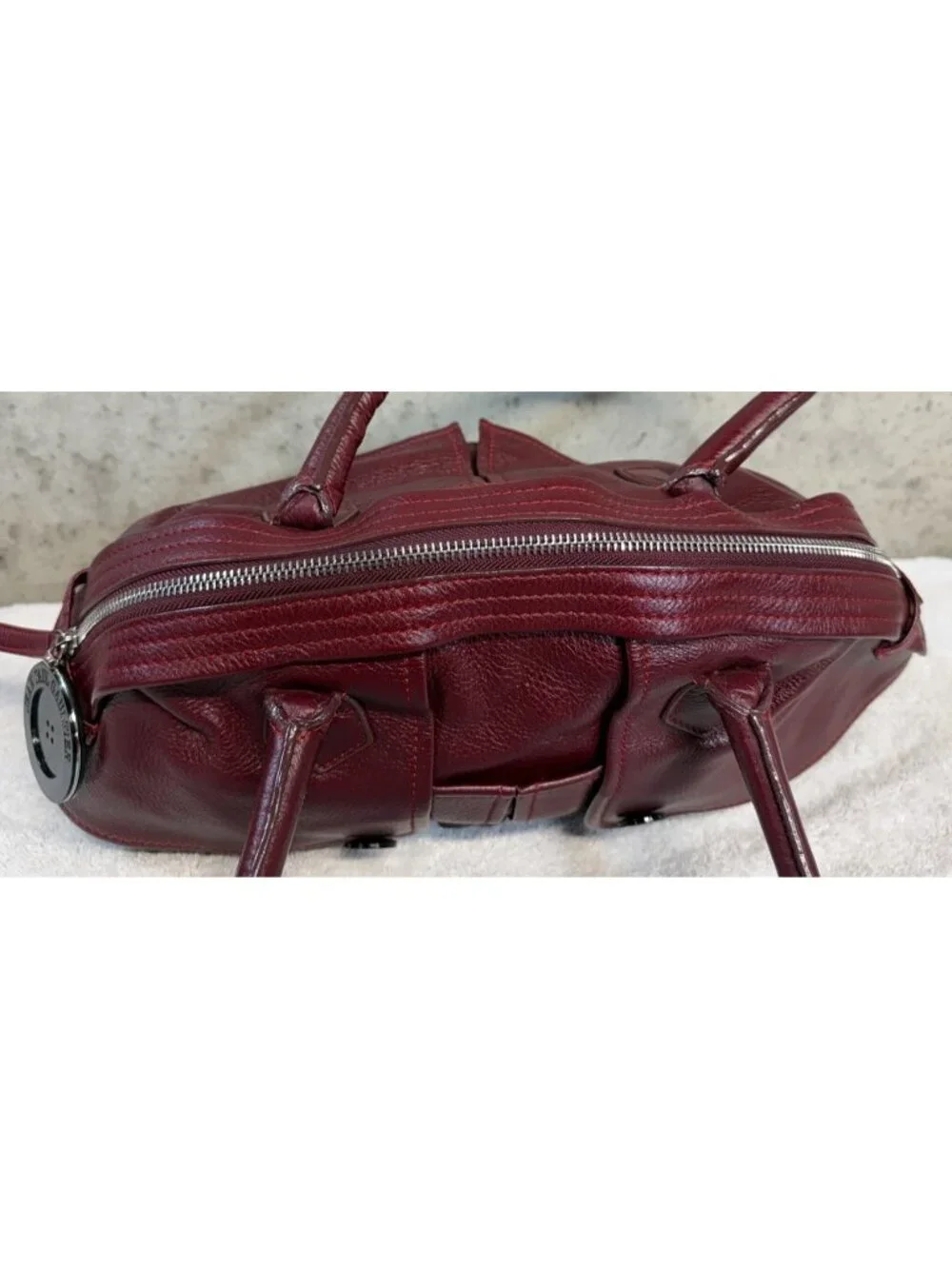 Jean Paul Gaultier Vintage Y2K Trench Coat Burgundy Leather Handbag Purse